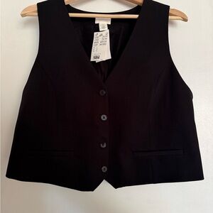 H&M Black Button-Up Vest